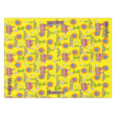 Tafelstof, Happy First Birthday, #1 Yellow Tafelkleed (Voorkant (Horizontaal))