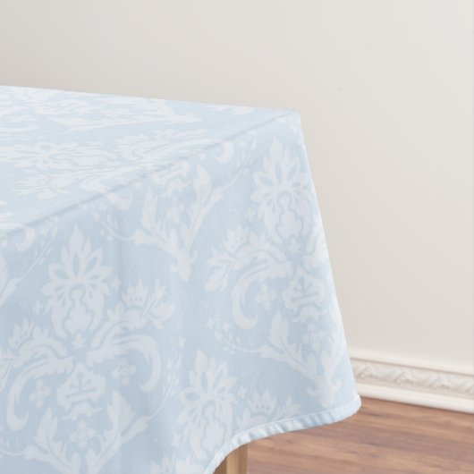 Tafelstof - Icy Blue Damask Tafelkleed (Voorbeeld)