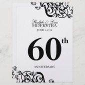 Tafelstuk huwelijksjubileumfeest kaart (Voorkant / Achterkant)