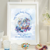 Tafelteken Blueberry Gnome Baby shower Theme Poster