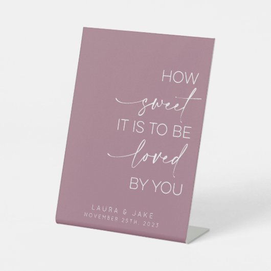 Tafelteken dessert - hoe fijn het is om er van te  reclamebord met voetstuk (Voorkant)