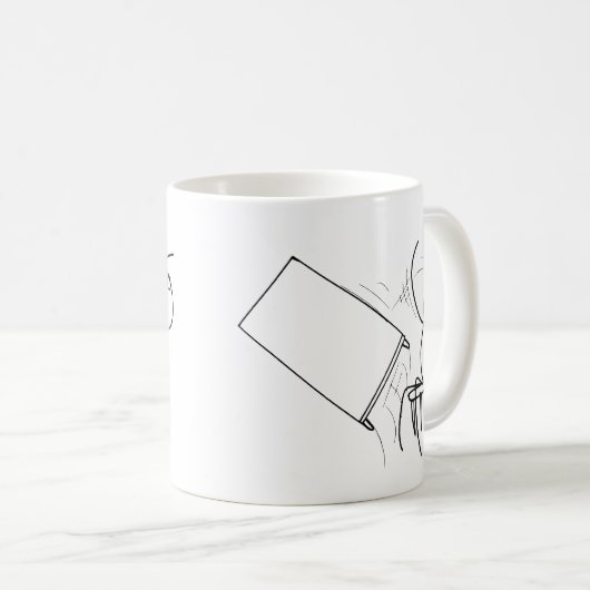 Tafelteken met loopvlakdiagram koffiemok (Voorkant rechts)