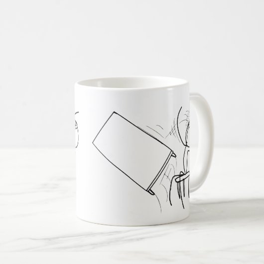 Tafelteken met loopvlakdiagram koffiemok (Voorkant rechts)