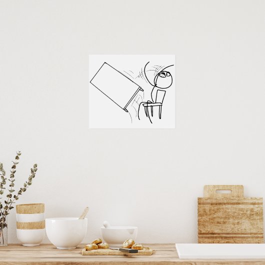 Tafelteken met loopvlakdiagram poster (Keuken)