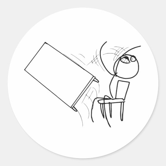 Tafelteken met loopvlakdiagram ronde sticker (Voorkant)