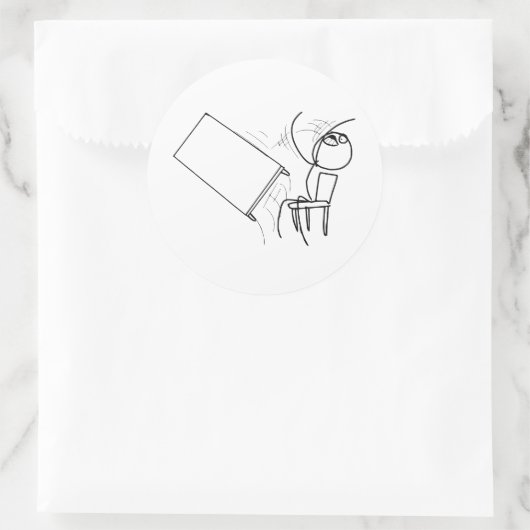 Tafelteken met loopvlakdiagram ronde sticker (Tas)