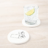 Tafelteken met loopvlakdiagram zandsteen onderzetter (Zijkant)