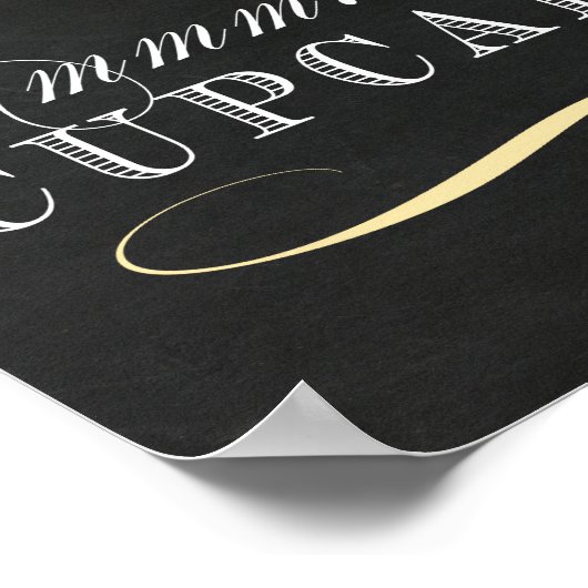 Tafelteken voor cupcake - Cupcake-balk Poster (Hoek)