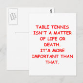 tafeltennis briefkaart (Voorkant / Achterkant)
