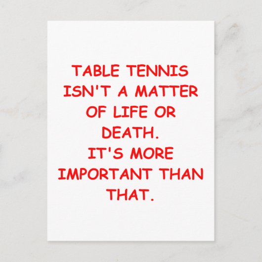 tafeltennis briefkaart (Voorkant)