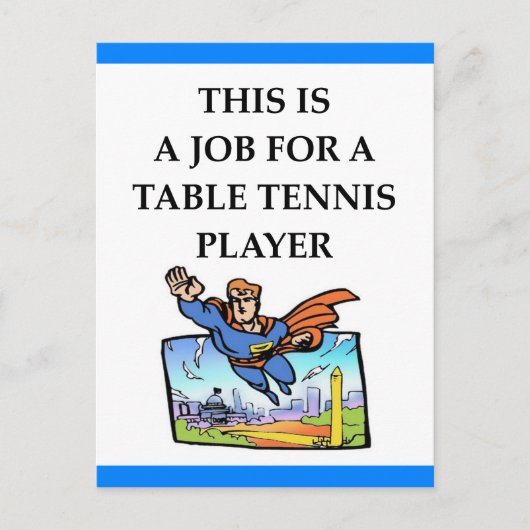 tafeltennis briefkaart (Voorkant)