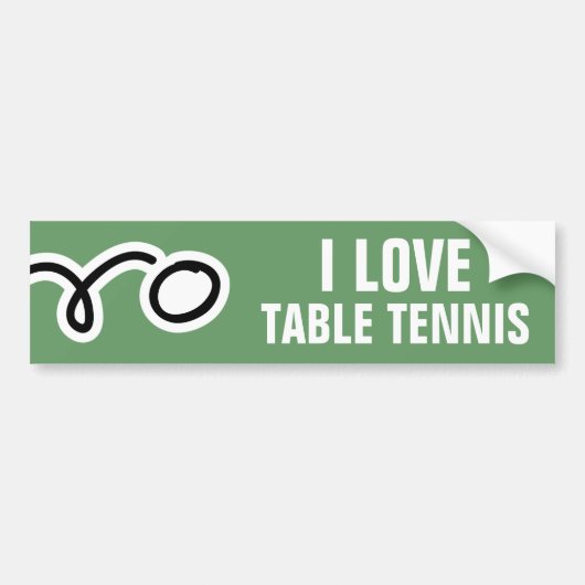Tafeltennis bumpersticker voor pingpongfans (Voorkant)