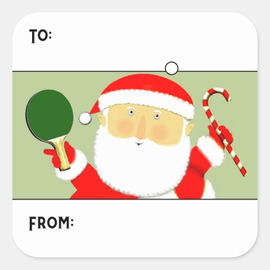 Tafeltennis Cadeautags Vierkante Sticker (Voorkant)