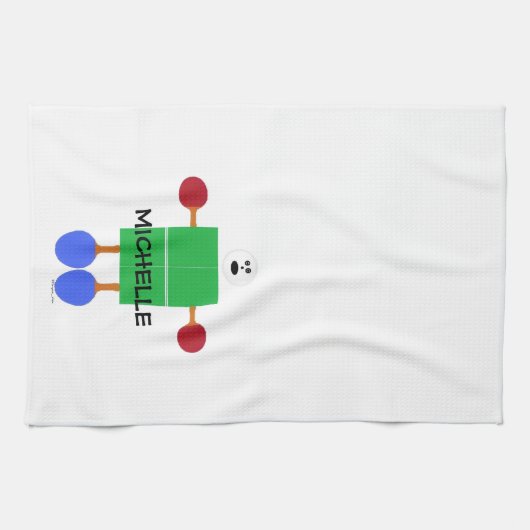 Tafeltennis Cartoon Theedoek (Horizontaal)