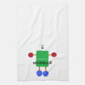 Tafeltennis Cartoon Theedoek (Verticaal)