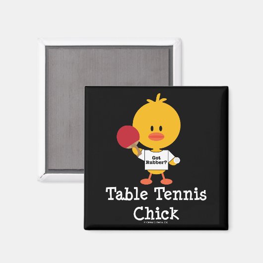 Tafeltennis chick magneet (Voorkant / Achterkant)