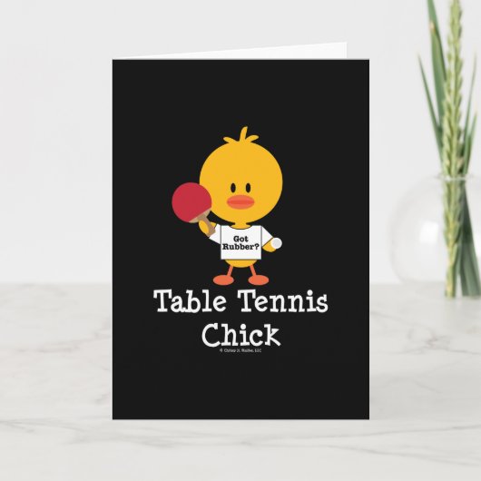 Tafeltennis Chick Wenskaart Kaart (Voorkant)