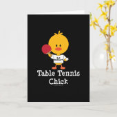 Tafeltennis Chick Wenskaart Kaart (Gele Bloem)