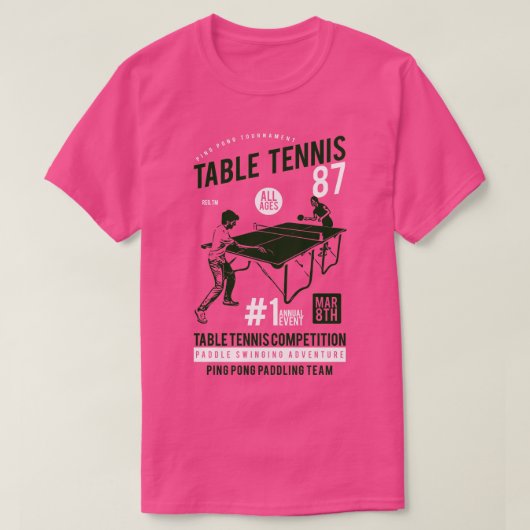 Tafeltennis competitie t-shirt (Design voorkant)