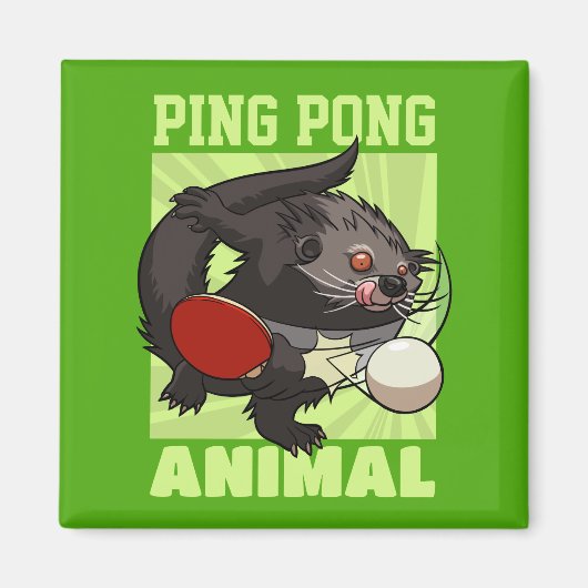 Tafeltennis Funny Ping Pong Binturong Bearcat Magneet (Voorkant)