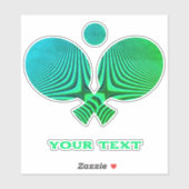 Tafeltennis groen Custom-Cut Vinyl Sticker (Vel)