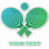 Tafeltennis groen Custom-Cut Vinyl Sticker (Voorkant)