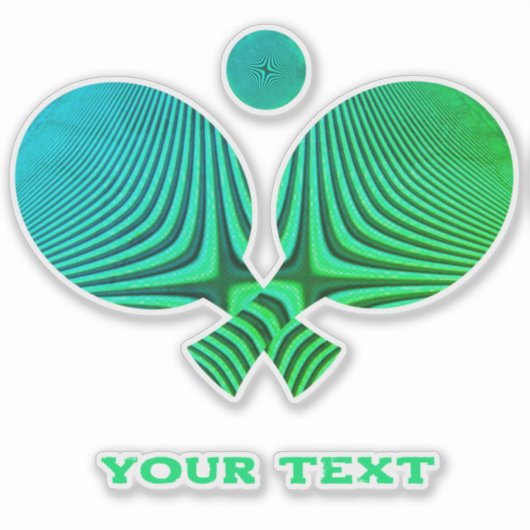 Tafeltennis groen Custom-Cut Vinyl Sticker (Voorkant)
