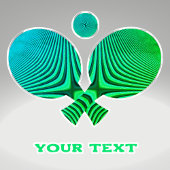 Tafeltennis groen Custom-Cut Vinyl Sticker