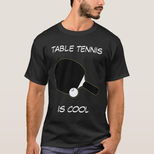 Tafeltennis is kool aanpasbaar T-shirt (Voorkant)