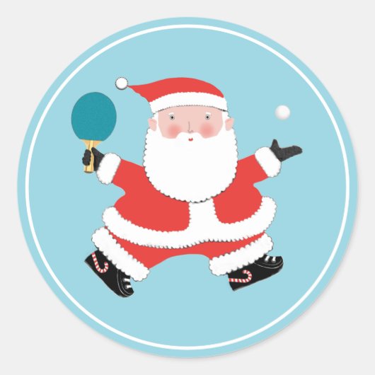 Tafeltennis Kerstmis Ronde Sticker (Voorkant)
