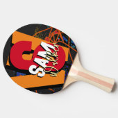 Tafeltennis kleurrijke naam tafeltennisbatje (Zijkant)