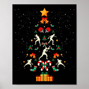 Tafeltennis Ng Ng Speler Kerstboom Kerstmis Lange Poster