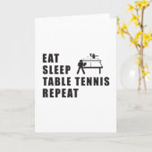 Tafeltennis peddel Ping Pong Herhaal cadeau idee Kaart (Gele Bloem)
