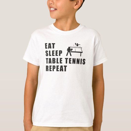 Tafeltennis peddel Ping Pong Herhaal cadeau idee T-shirt (Voorkant)