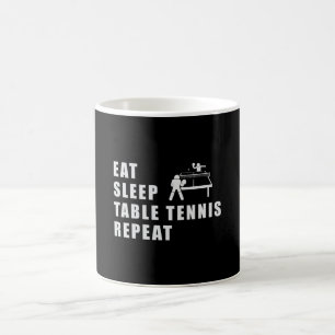 Tafeltennis peddel ping pong herhalen grappig cade koffiemok