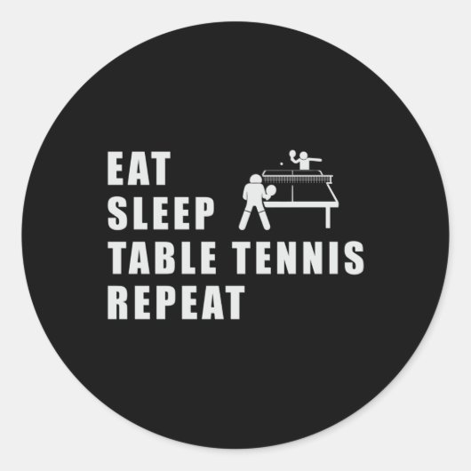 Tafeltennis peddel ping pong herhalen grappig cade ronde sticker (Voorkant)