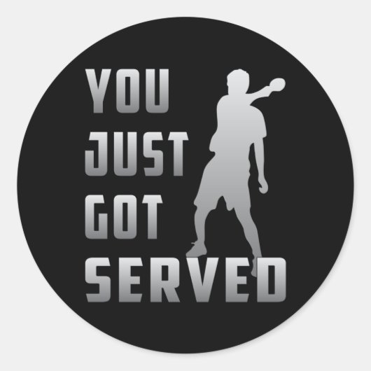 Tafeltennis Ping Pong Paddle Speler Grappig cadeau Ronde Sticker (Voorkant)