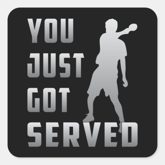 Tafeltennis Ping Pong Paddle Speler Grappig cadeau Vierkante Sticker (Voorkant)