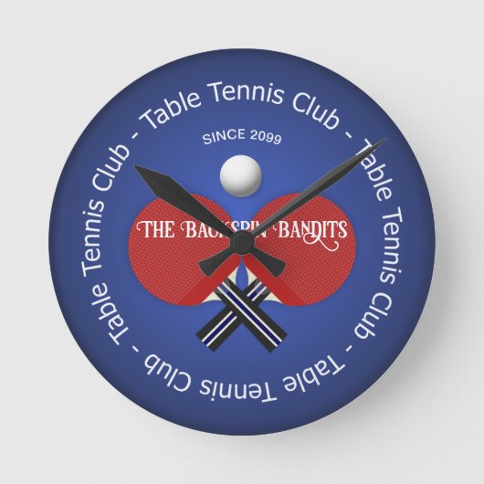 Tafeltennis Ping Pong Paddles & Balmuur Ronde Klok (Voorkant)