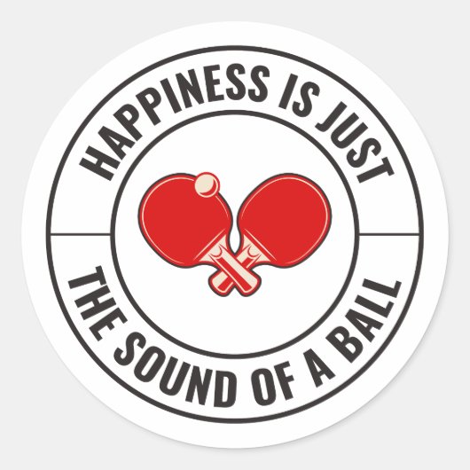 Tafeltennis Ping pong peddels Spelers Ronde Sticker (Voorkant)