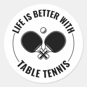 Tafeltennis Ping pong peddels Spelers Ronde Sticker