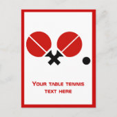 Tafeltennis ping-pong rackets en bal verticaal briefkaart (Voorkant)