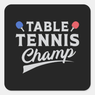 Tafeltennis Ping Pong Speler Paddle Grappig cadeau Vierkante Sticker