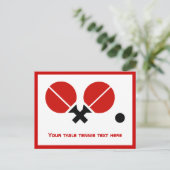 Tafeltennis pingpongrackets en horizontale balweds briefkaart