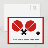 Tafeltennis pingpongrackets en horizontale balweds briefkaart