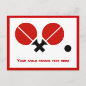 Tafeltennis pingpongrackets en horizontale balweds briefkaart (Voorkant)