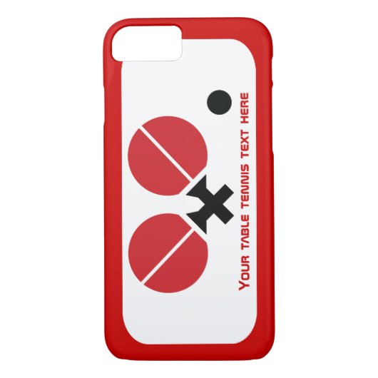 Tafeltennis pingpongrackets en kogelzwart, rood Case-Mate iPhone case (Achterkant)