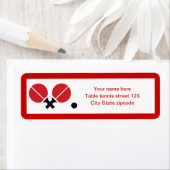 Tafeltennis pingpongrackets en kogelzwart, rood etiket (Insitu)