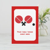 Tafeltennis pingpongrackets en kogelzwart, rood kaart (Staand voorkant)