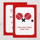 Tafeltennis pingpongrackets en kogelzwart, rood kaart (Voorkant / Achterkant)